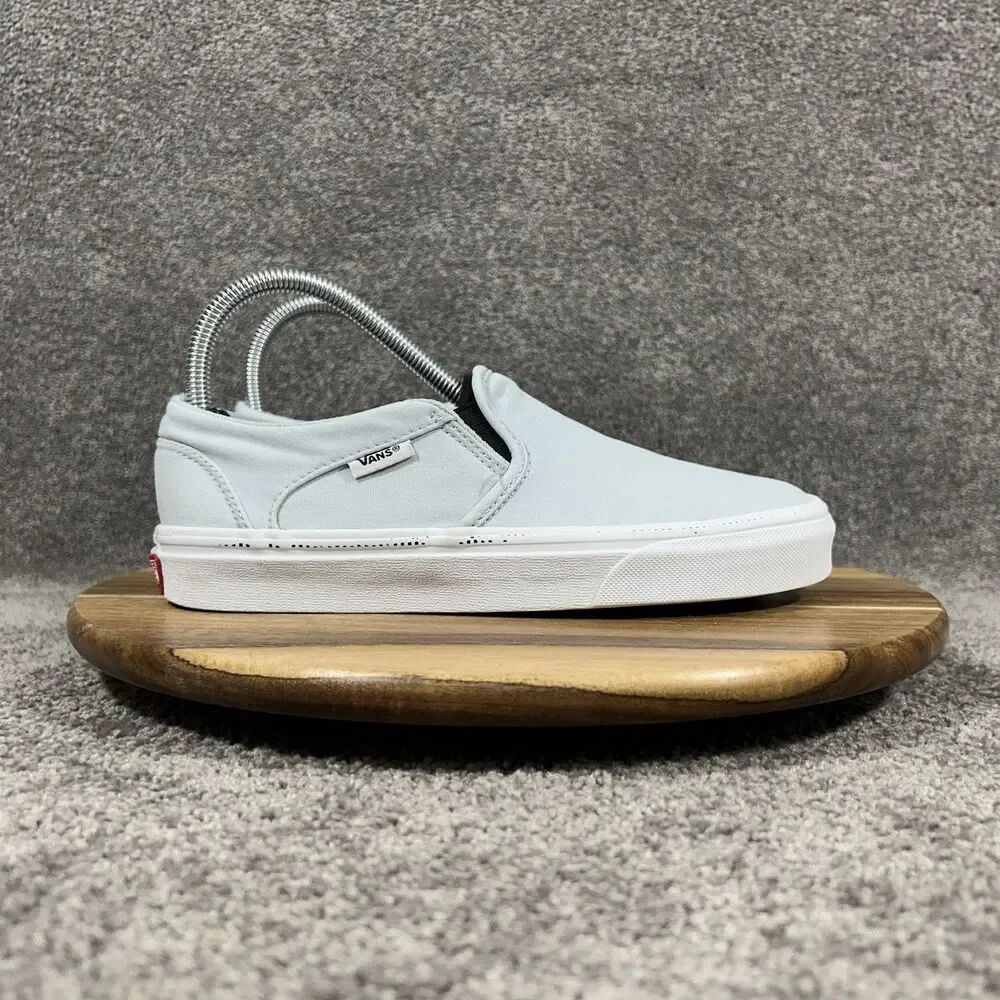 Vans Asher Classic Slip On Women’s Size 7.5 Light Blue Athletic Skate Shoes Used